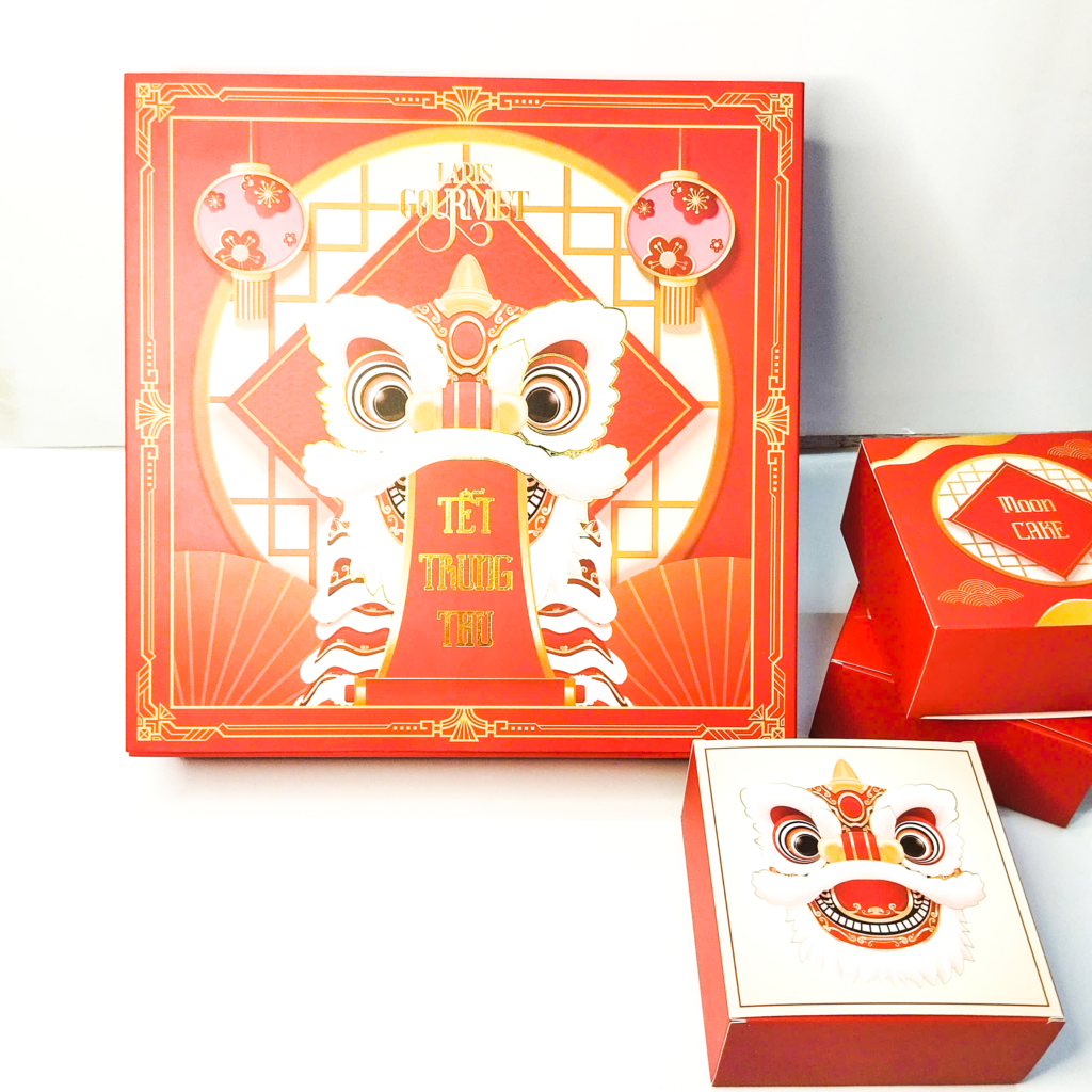 Hộp trung thu ép nhũ vàng
