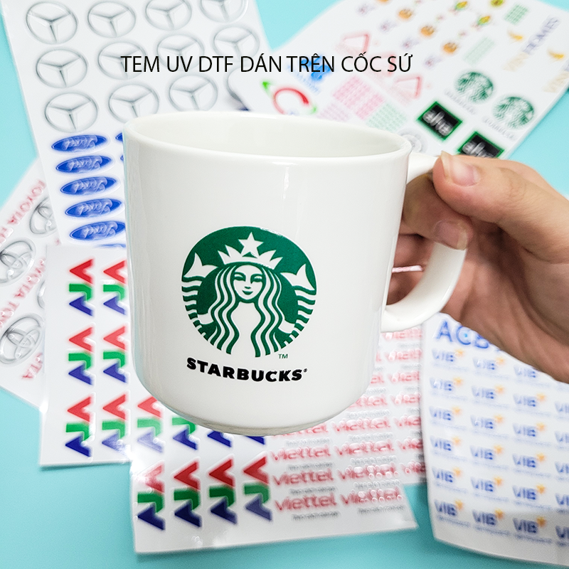 Tem UV dán lên cốc sứ