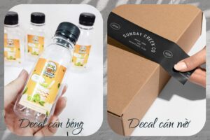 Decal giấy cán mờ và cán bóng