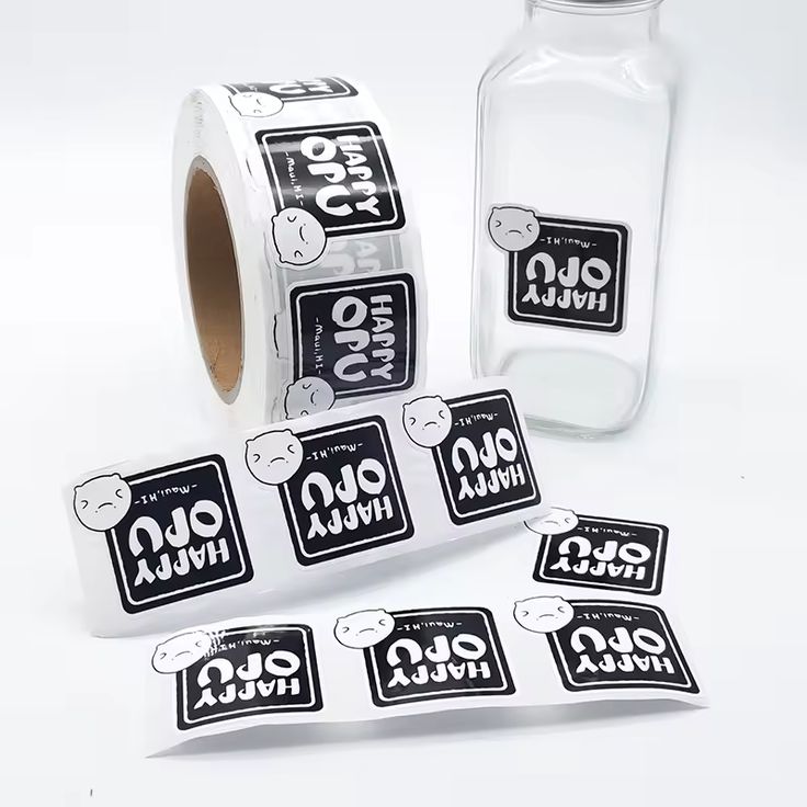 Ngành thực phẩm: tem nhãn chai nước, lọ mật ong, hũ mứt...